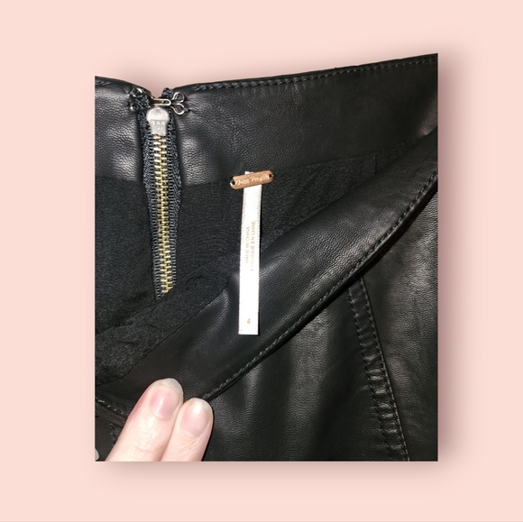 Free People Zip it To Vegan Leather Mini Skirt - Picture 3 of 3
